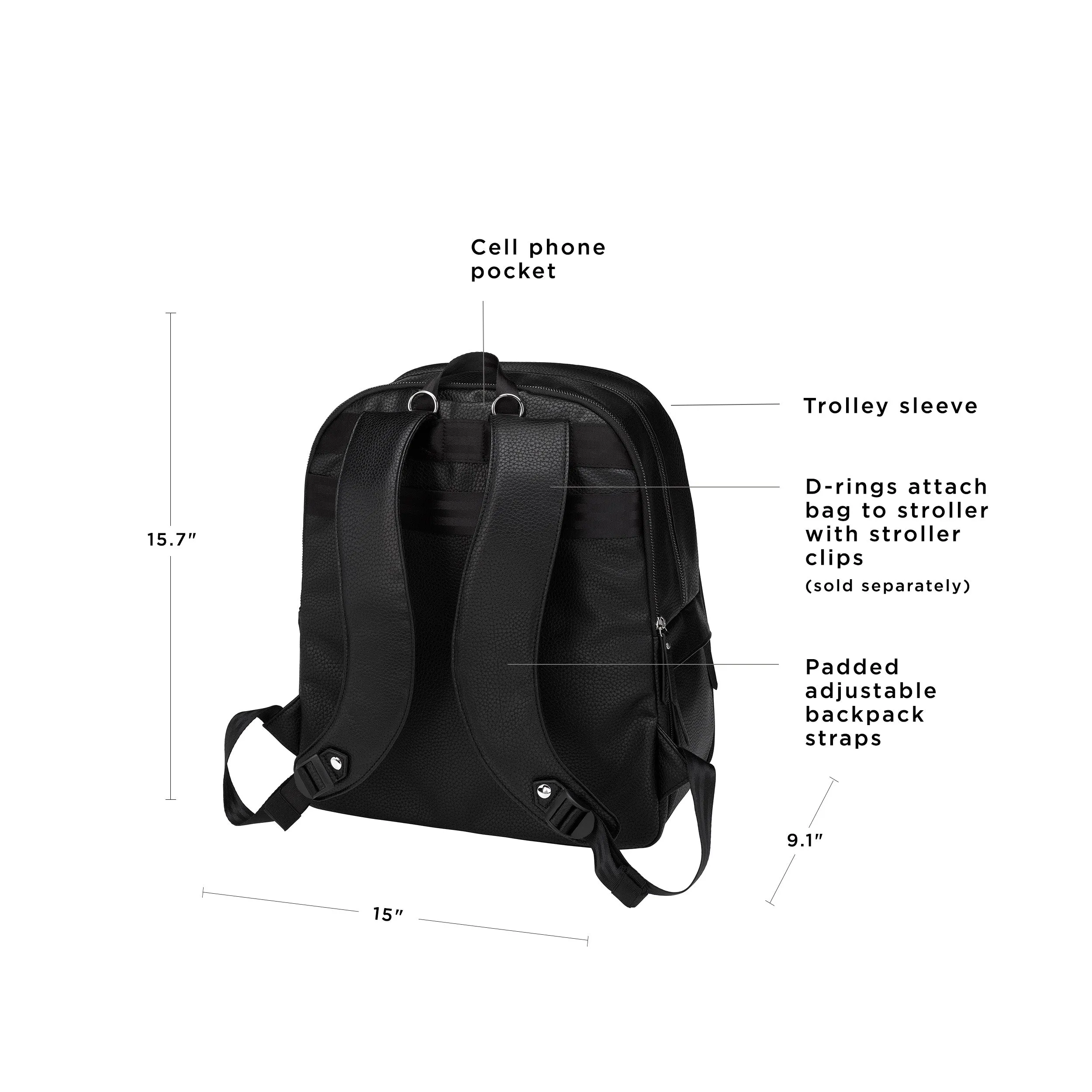 2-in-1 Provisions Breast Pump & Diaper Bag Backpack in Ebony
