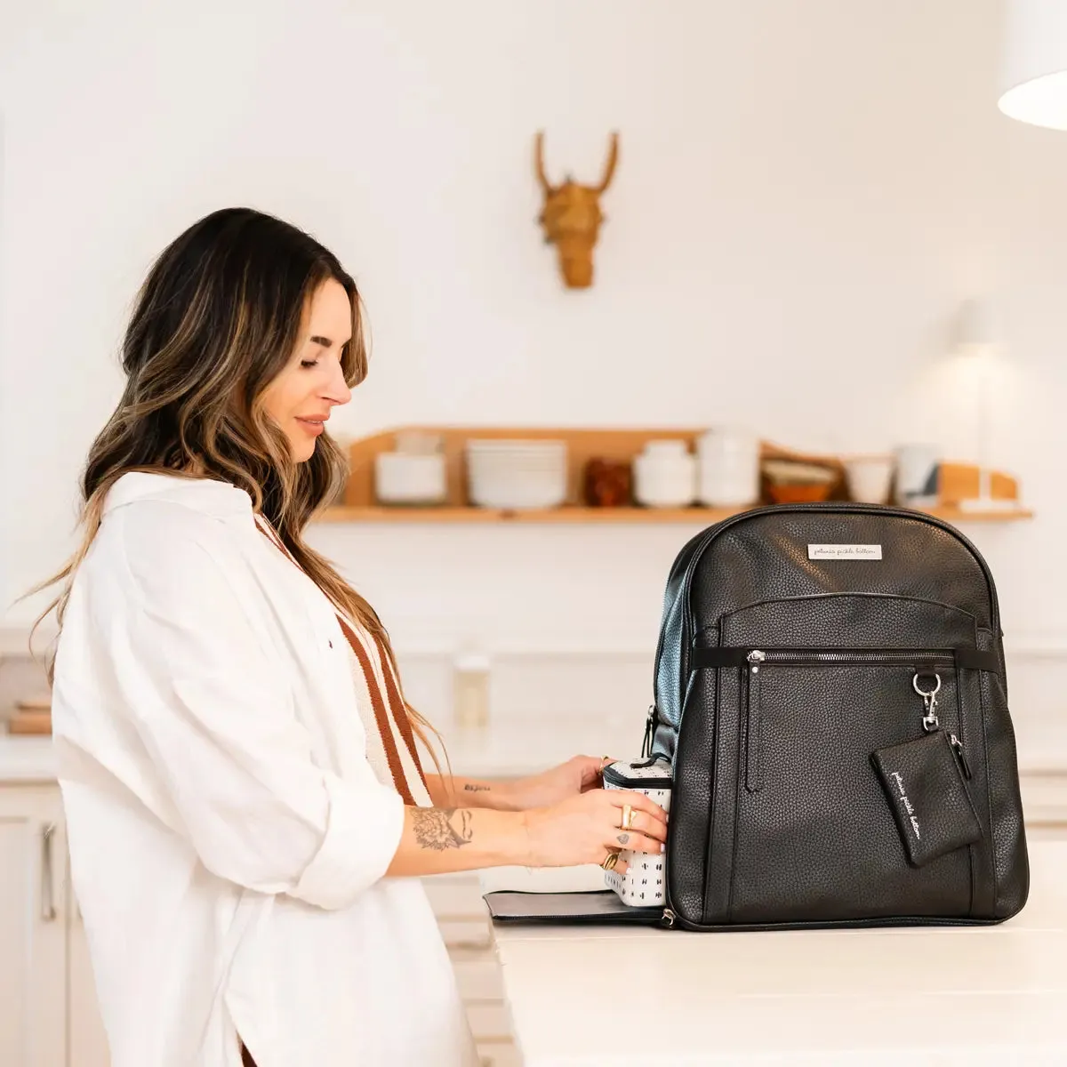 2-in-1 Provisions Breast Pump & Diaper Bag Backpack in Ebony