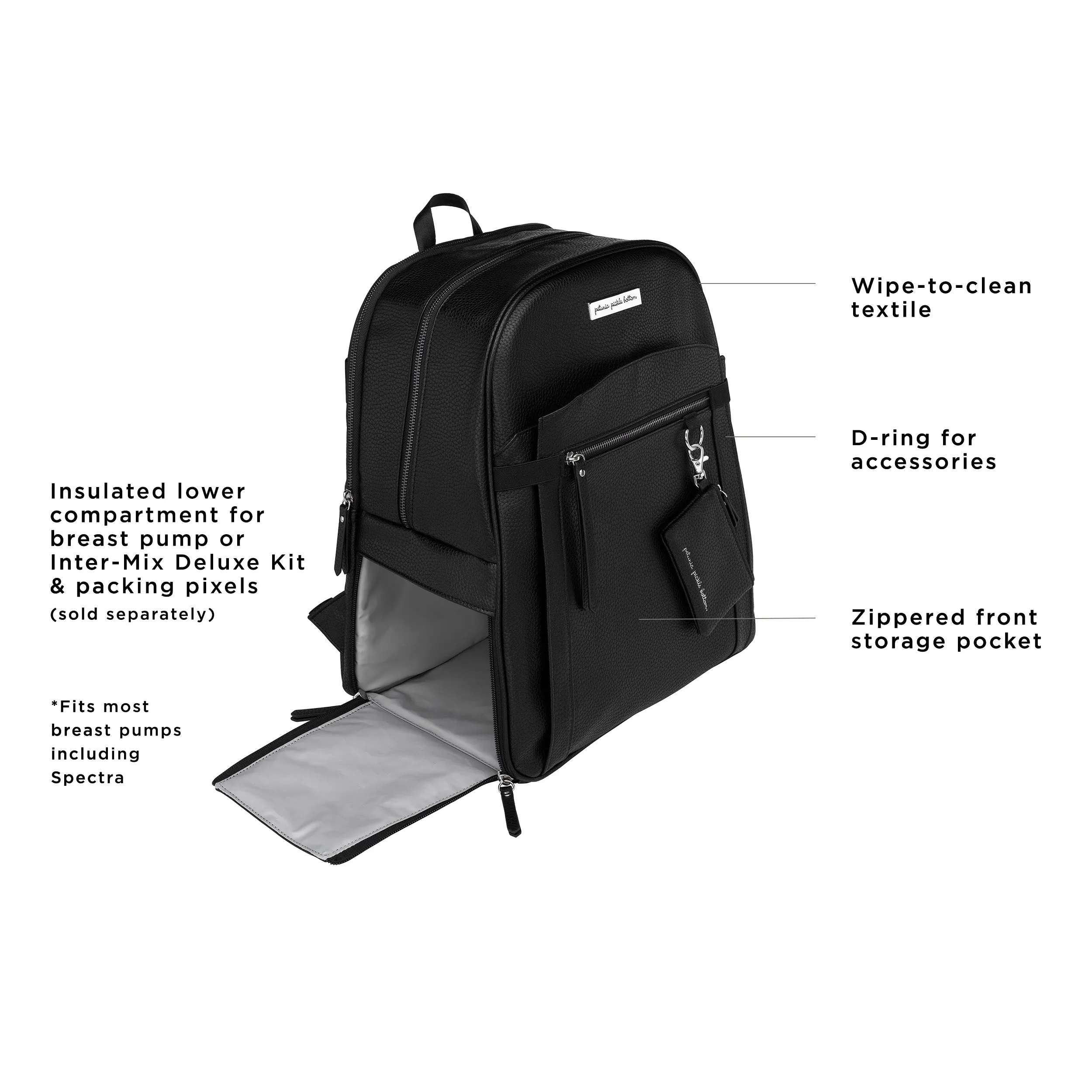 2-in-1 Provisions Breast Pump & Diaper Bag Backpack in Ebony