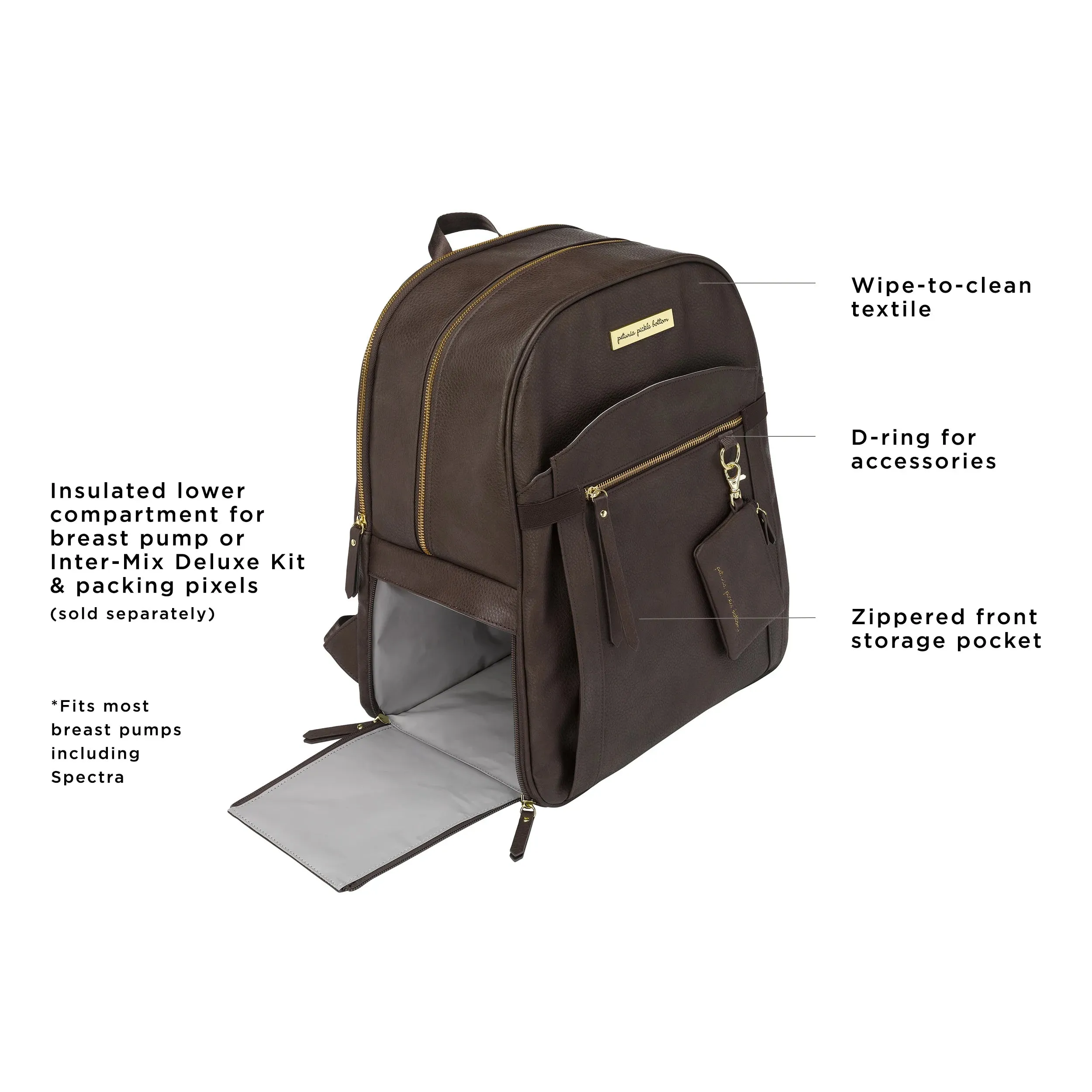 2-in-1 Provisions Breast Pump & Diaper Bag Backpack in Saddle