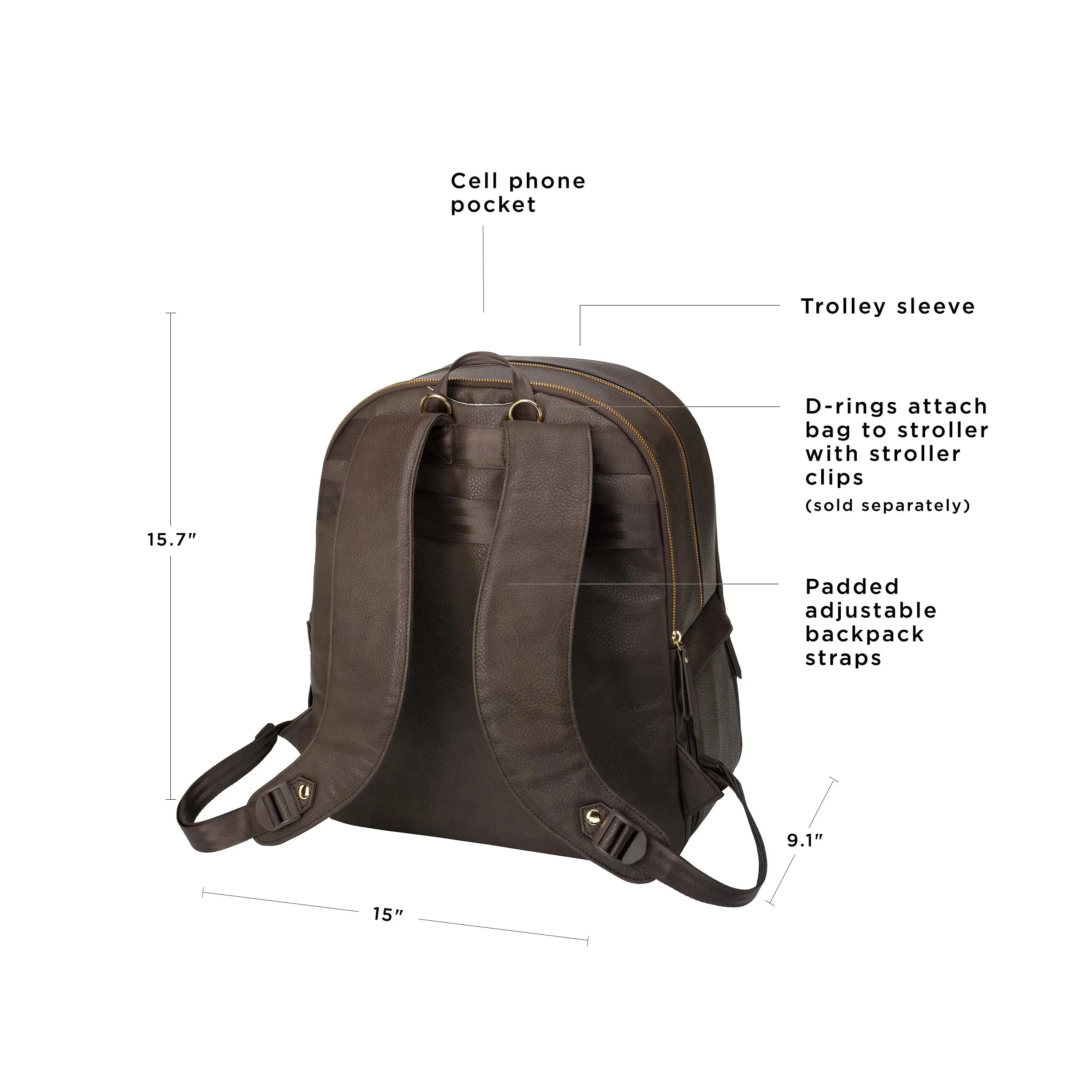 2-in-1 Provisions Breast Pump & Diaper Bag Backpack in Saddle