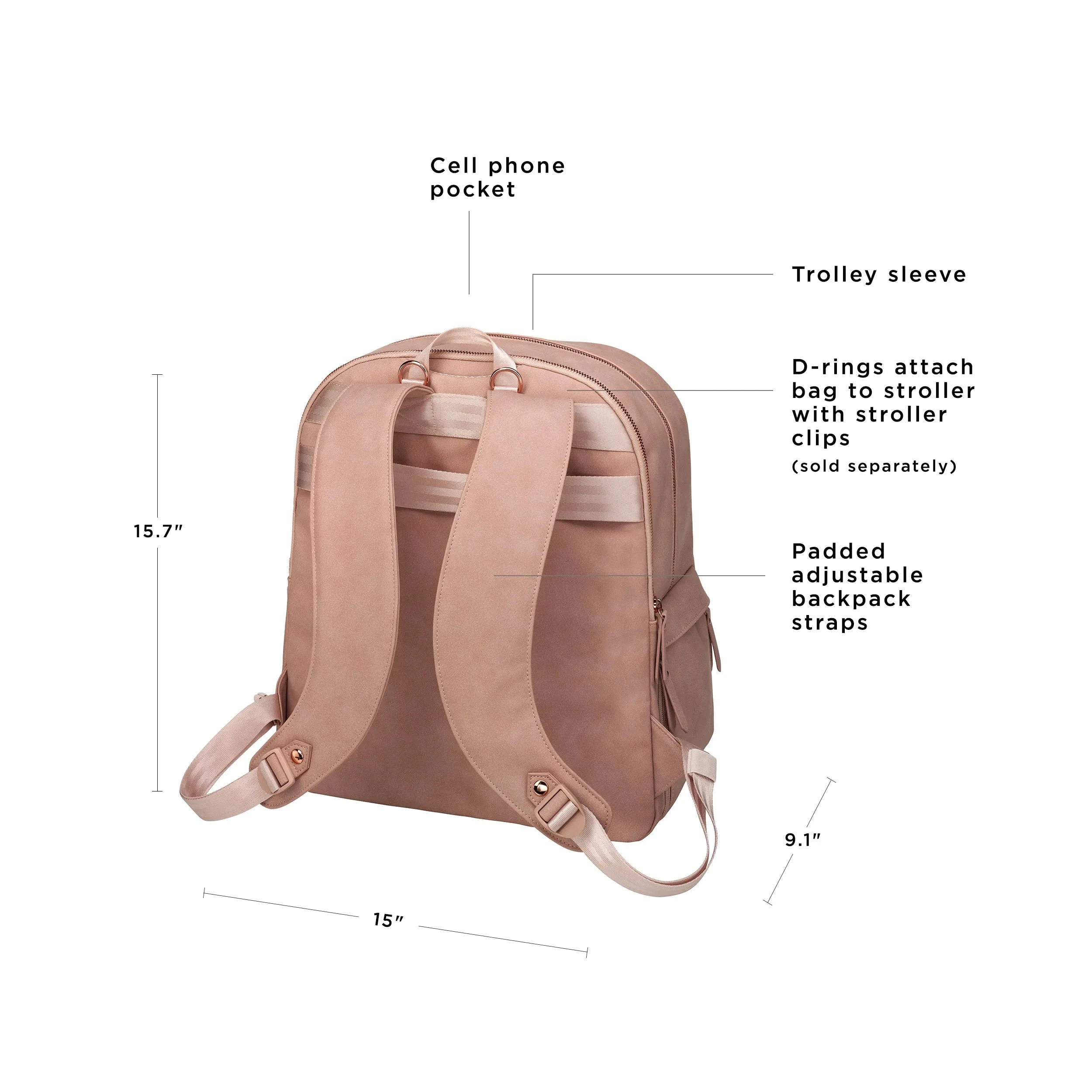 2-in-1 Provisions Breast Pump & Diaper Bag Backpack in Toffee Rose
