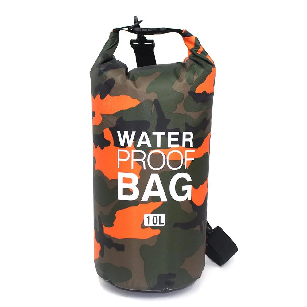 2/5/10/15L Outdoor Camouflage Waterproof Portable Rafting Diving Dry Bag Sack