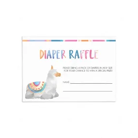 Alpaca Baby Shower Diaper Raffle Card Printable