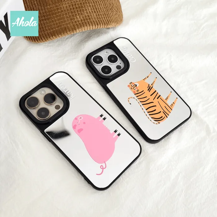 【Animal Party】Protective Mirror Phone Case 全包邊動物鏡面名字電話殼