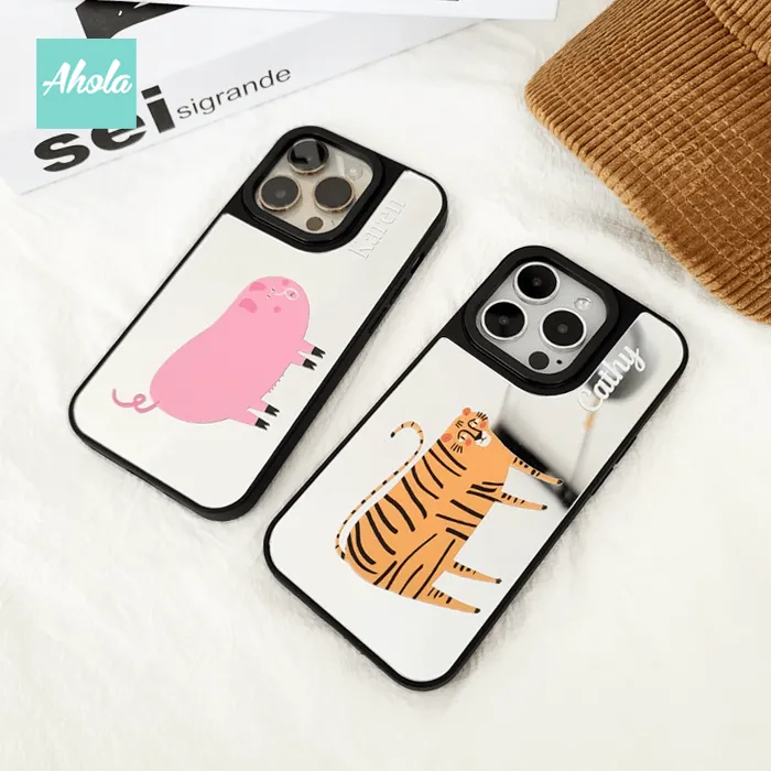 【Animal Party】Protective Mirror Phone Case 全包邊動物鏡面名字電話殼