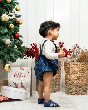 Baby Sunsuit - Blue Dotted