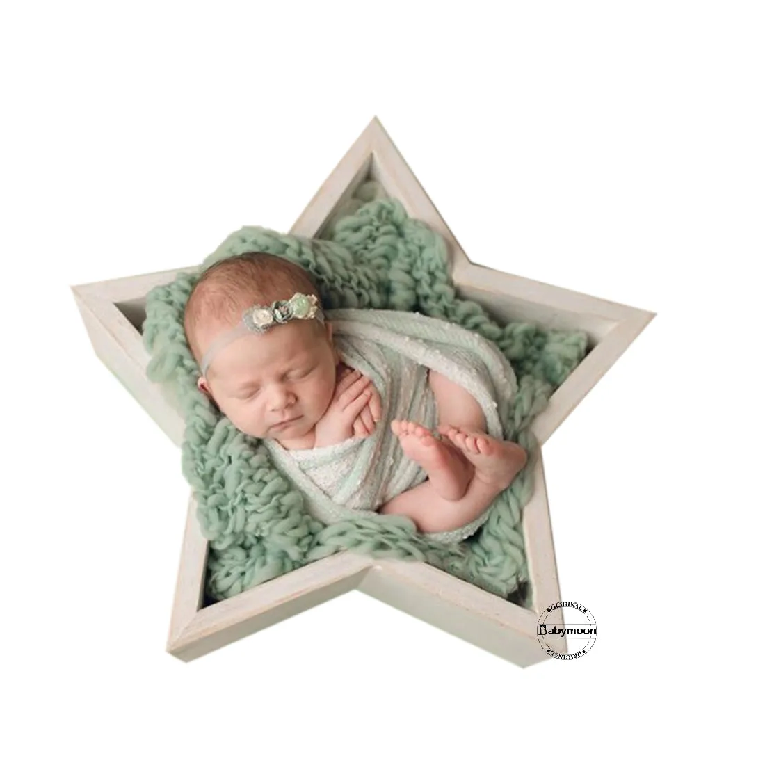 Babymoon Vintage Wooden Star Photoshoot Prop Furniture Properties- White
