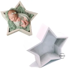 Babymoon Vintage Wooden Star Photoshoot Prop Furniture Properties- White