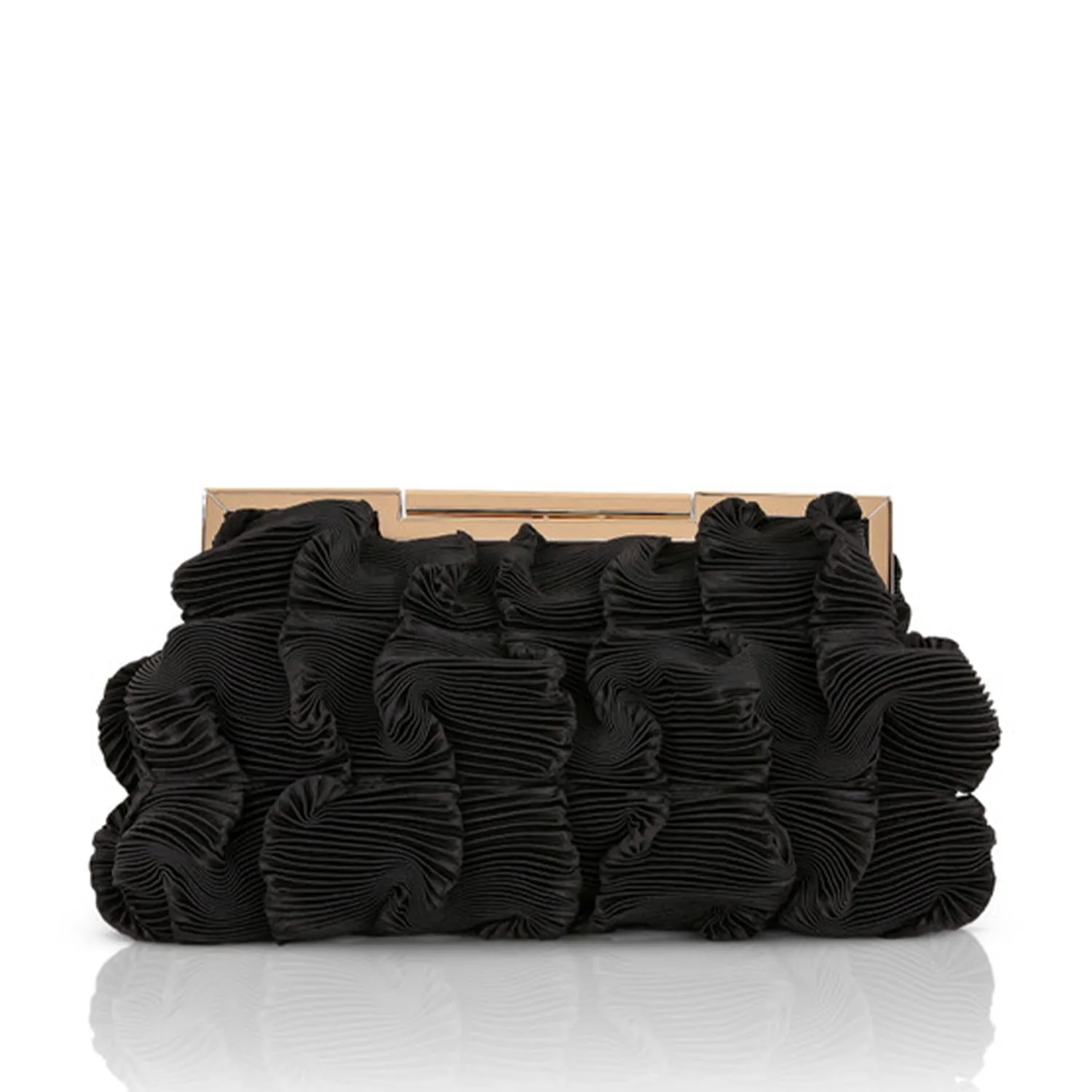 Badgley Mischka Women's Chloe Mini Pleated Satin Pouch in Black