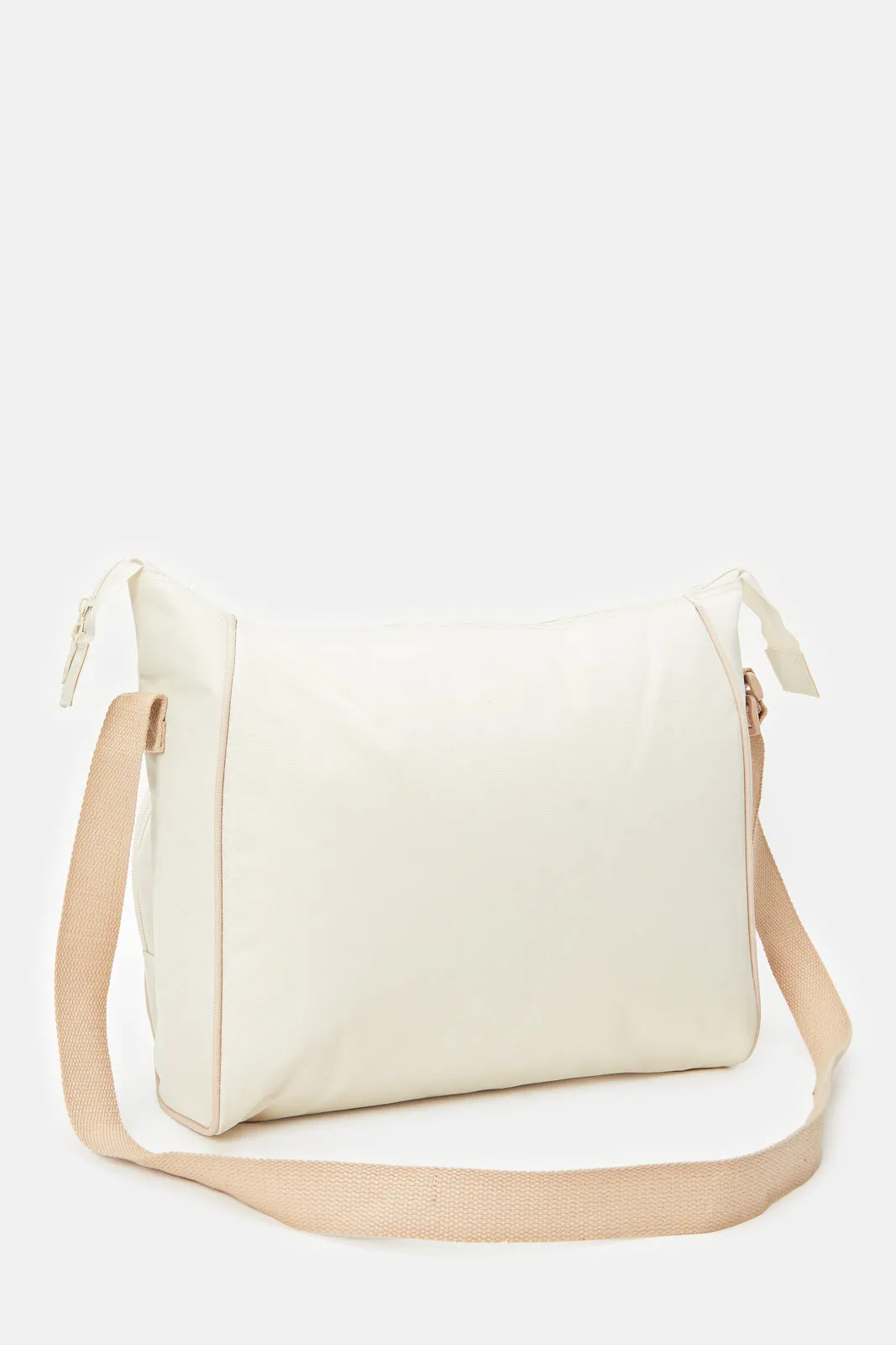 Beige Printed Diaper Bag