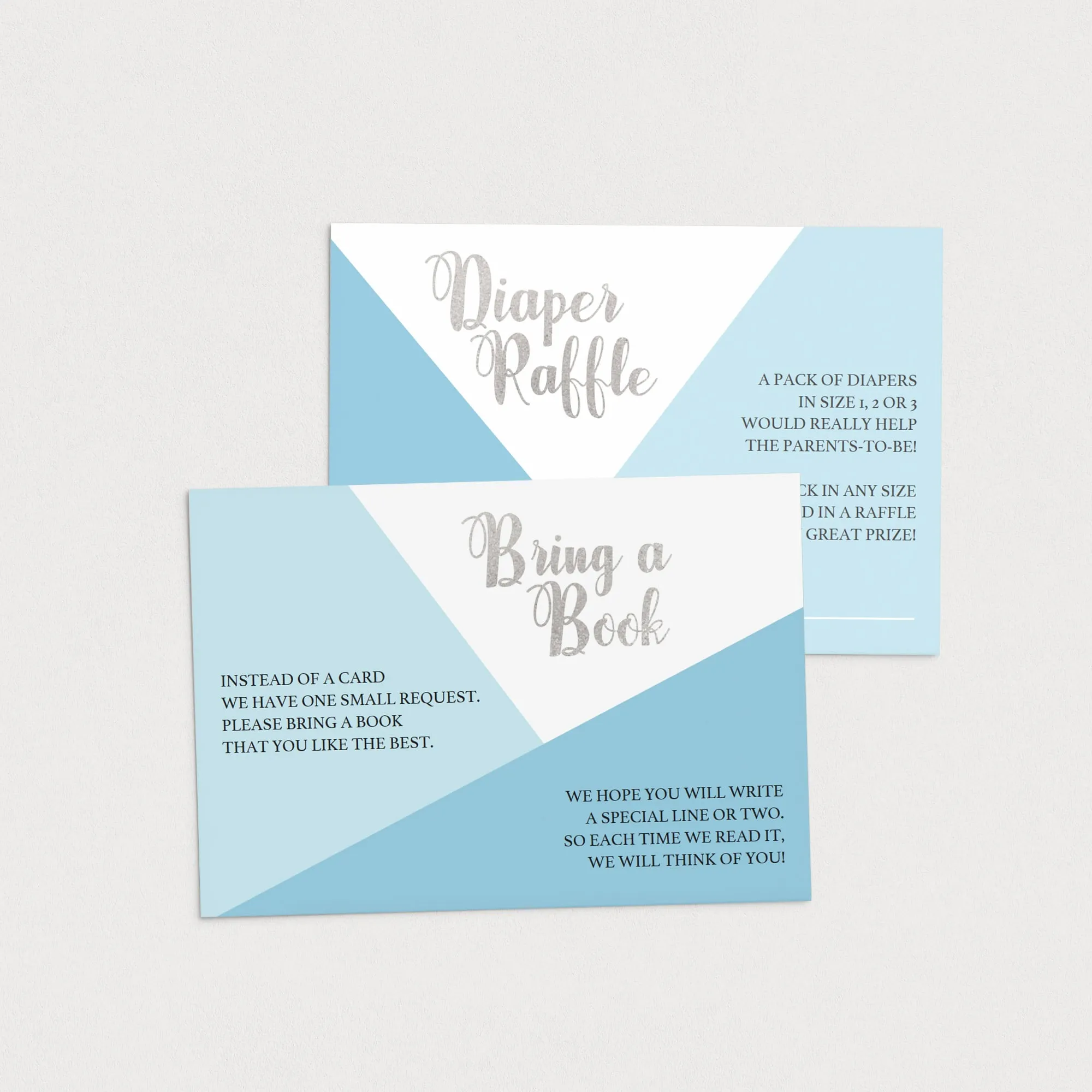 Blue and White Baby Sprinkle Invitation Set