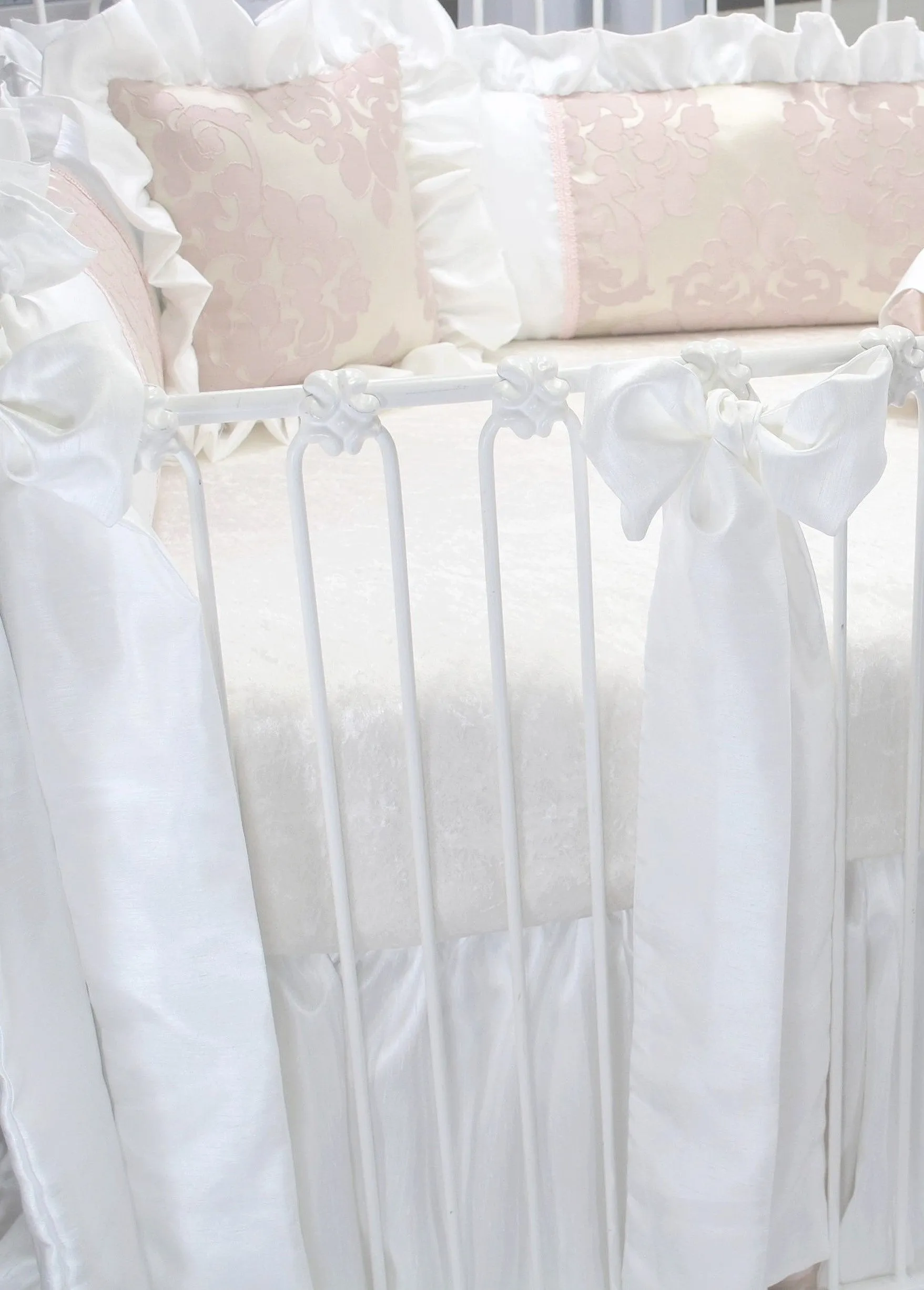 Blush Petal Ivory Square Pillow
