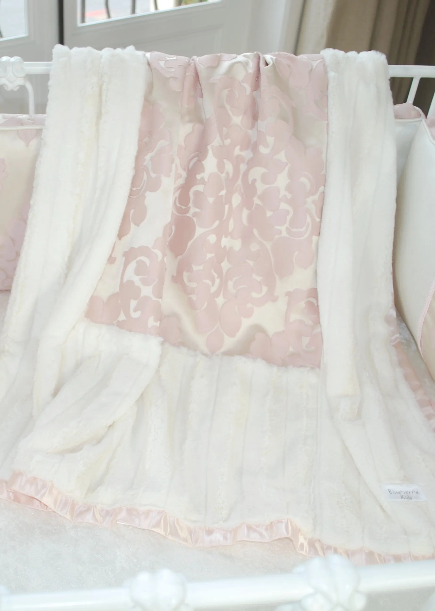 Blush Petal Ivory Square Pillow