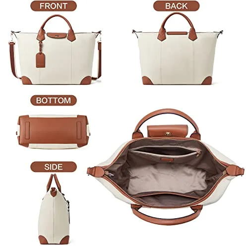 BOSTANTEN Weekender Bags for women Large Duffel Leather Travel Tote