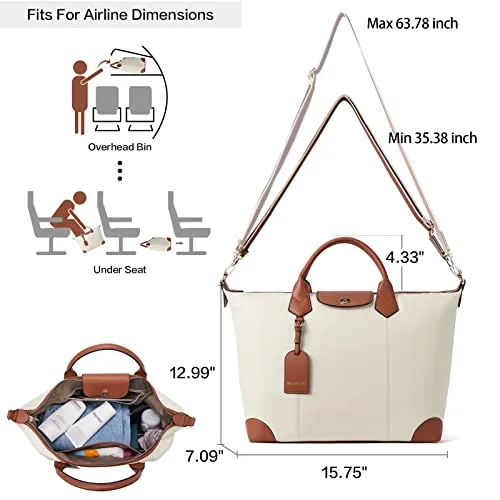 BOSTANTEN Weekender Bags for women Large Duffel Leather Travel Tote