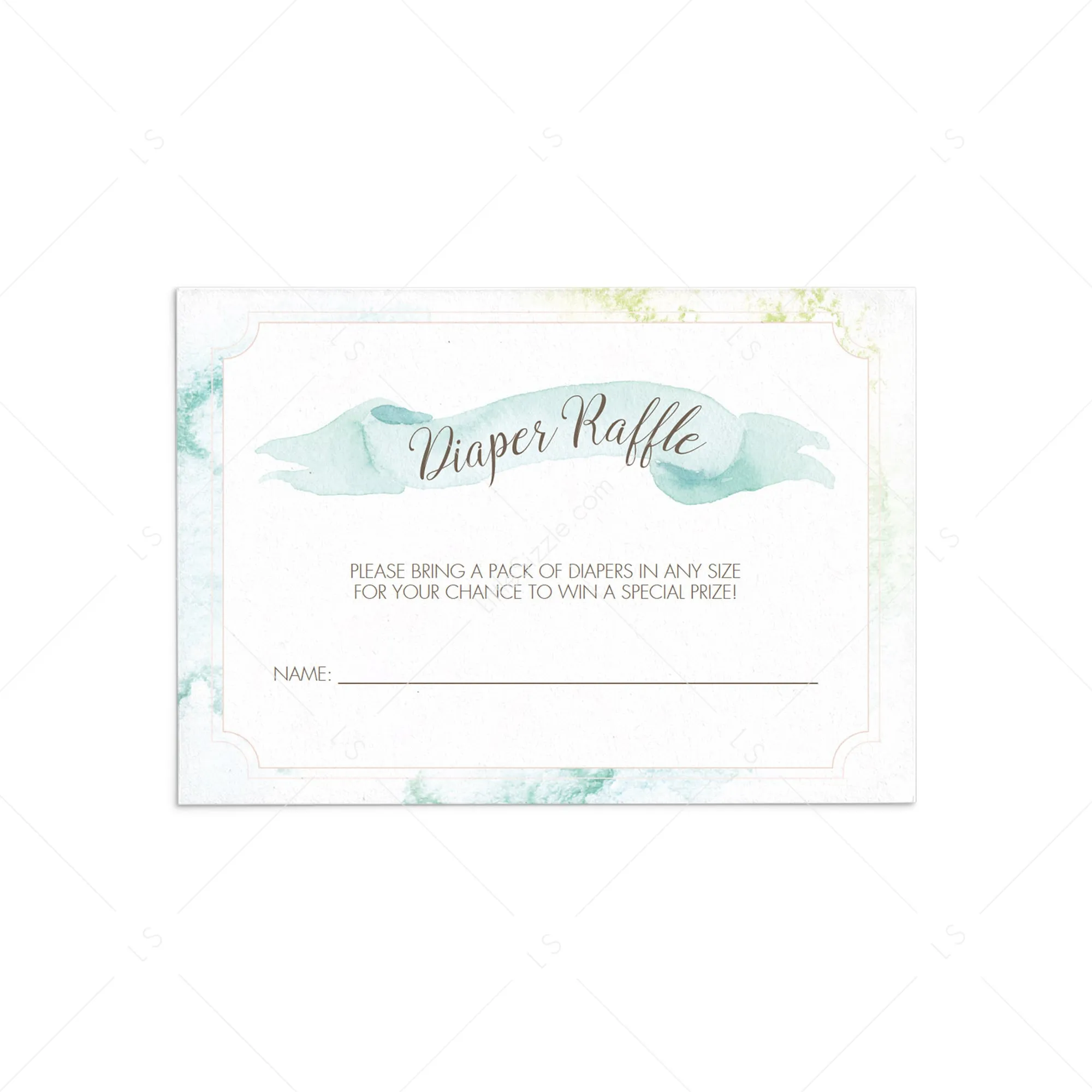 Boy Baby Shower Diaper Raffle Game Cards Printable