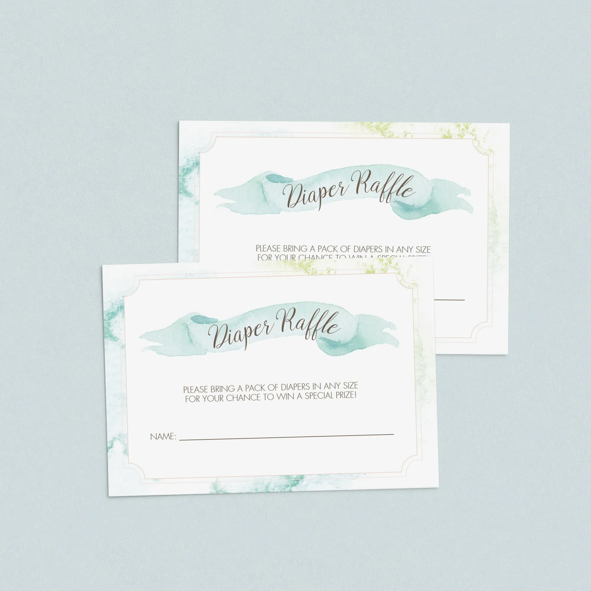Boy Baby Shower Diaper Raffle Game Cards Printable