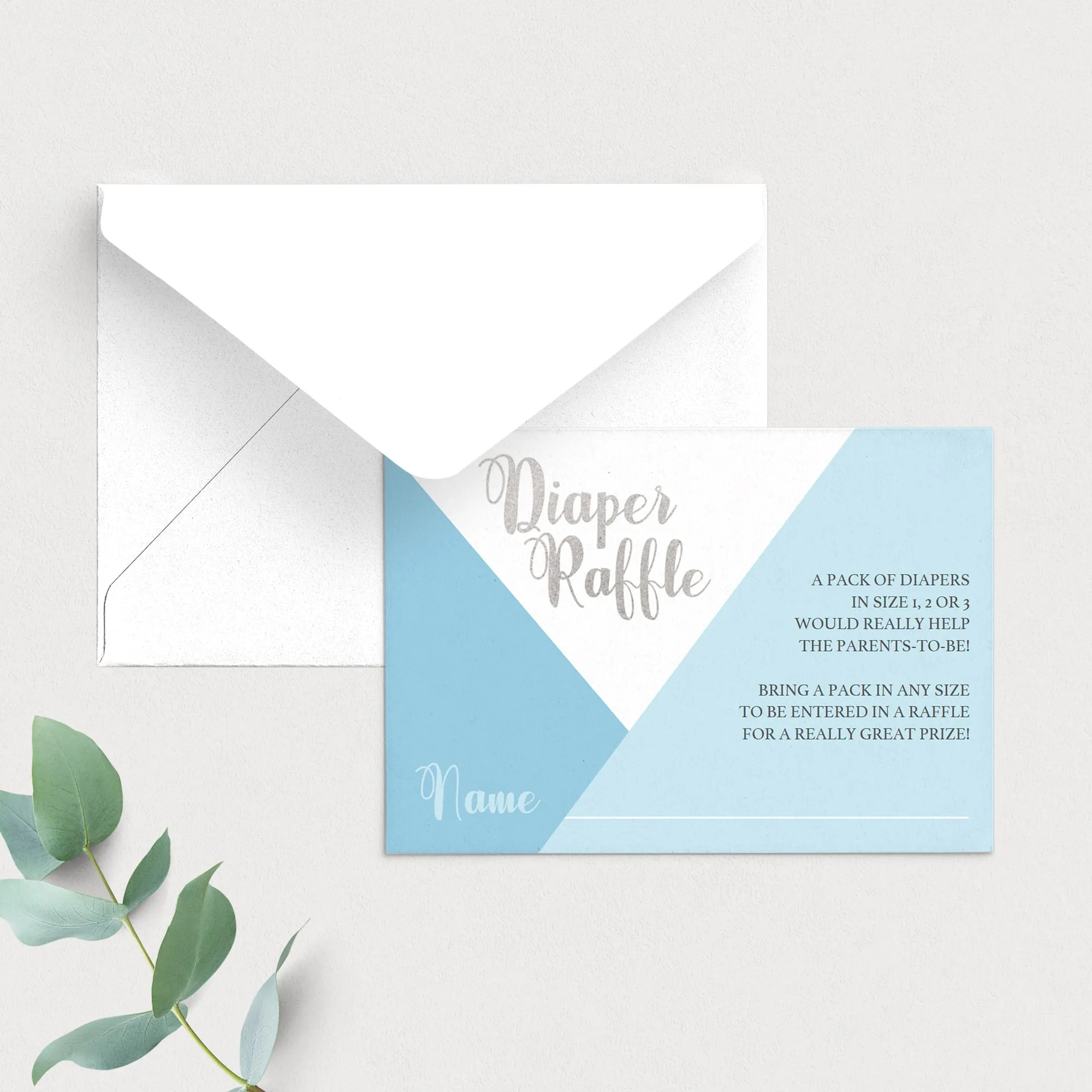Boy Baby Shower Diaper Raffle Insert Instant Download