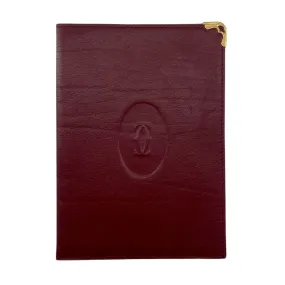 Cartier Le Must 1970's Burgundy Leather Passport Holder, New In Box