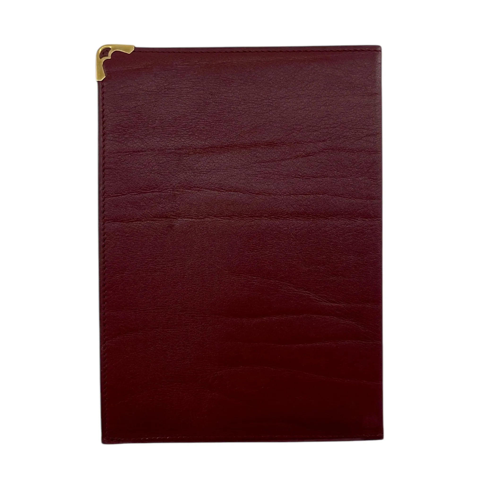Cartier Le Must 1970's Burgundy Leather Passport Holder, New In Box