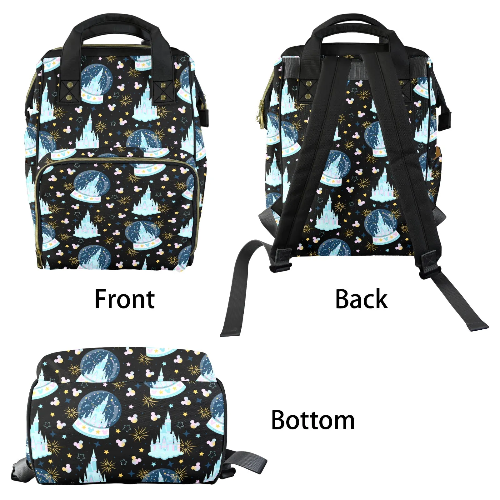 Castles And Snow Globes Multi-Function Diaper Bag