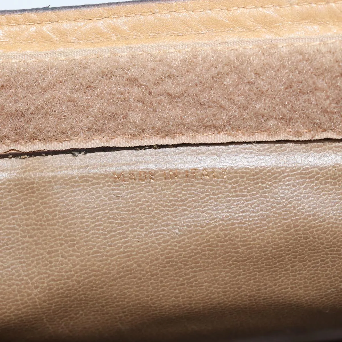CELINE Macadam Canvas Clutch Bag Beige Auth 72644