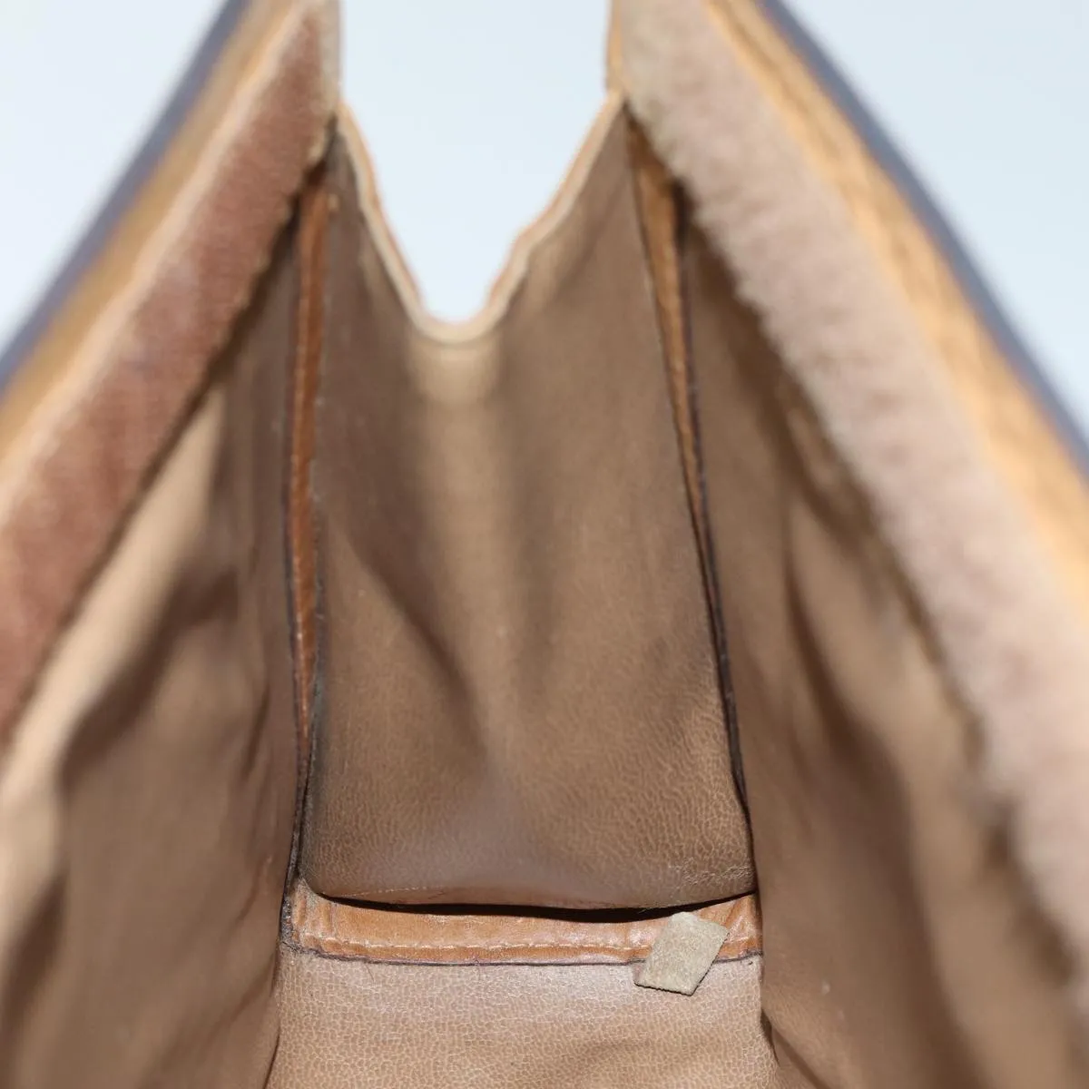 CELINE Macadam Canvas Clutch Bag Beige Auth 72644