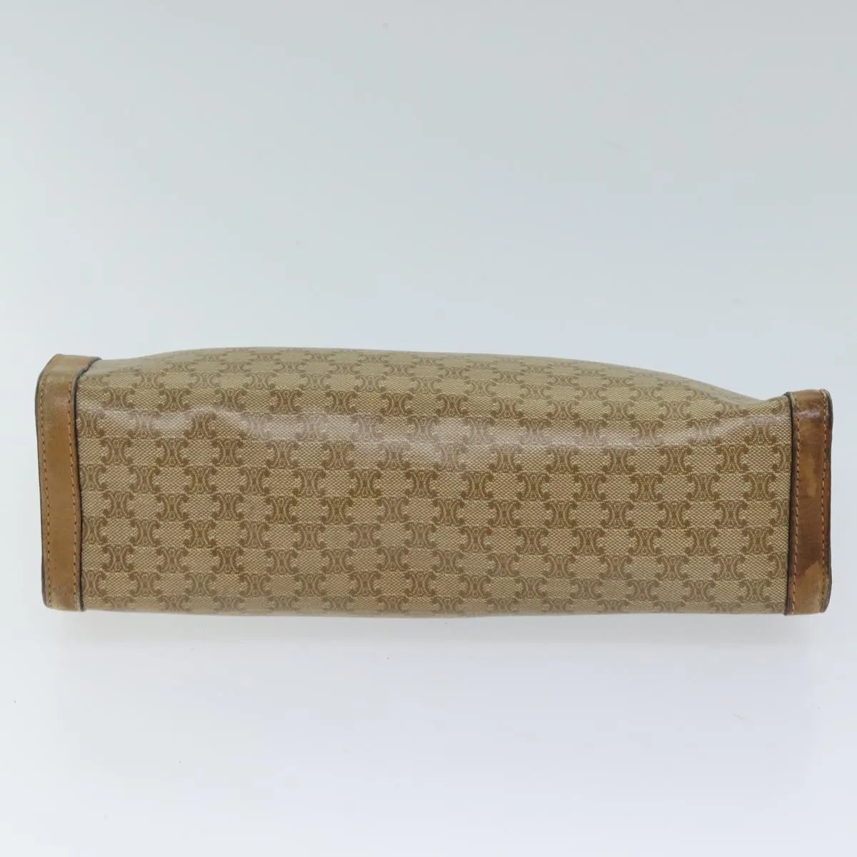 CELINE Macadam Canvas Clutch Bag Beige Auth 72644