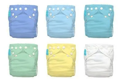 Charlie Banana 6 Diapers 12 Inserts Unisex Pastel One Size Hybrid AIO