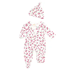 Cherries Onesie  hat Pajamas Set