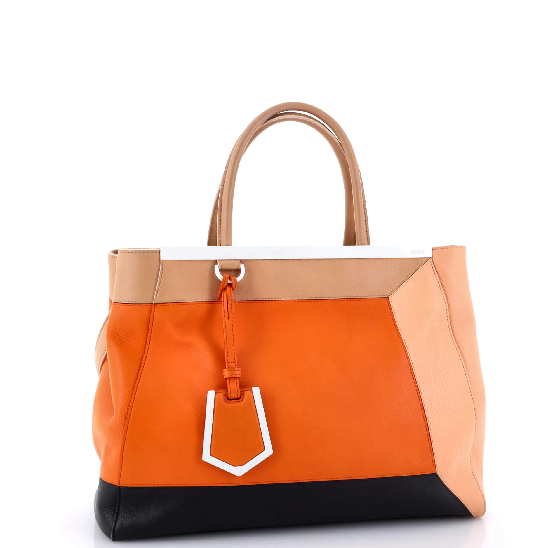 Color Block 2Jours Bag Leather Medium