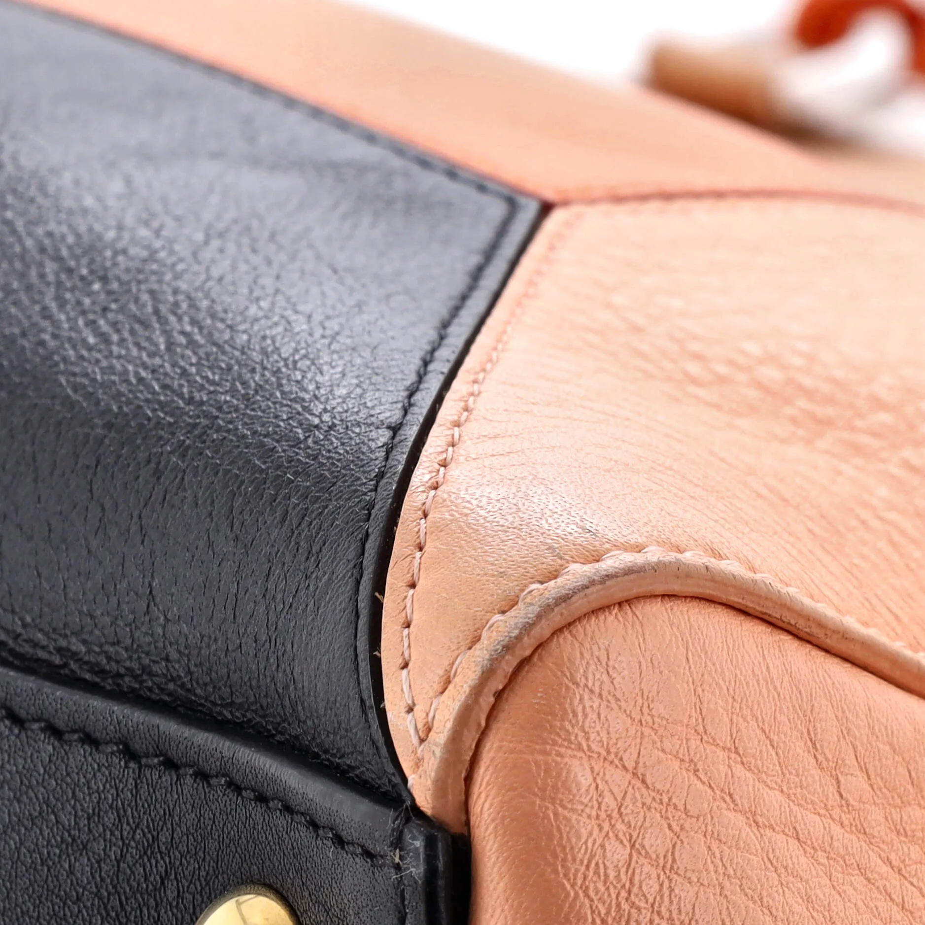 Color Block 2Jours Bag Leather Medium
