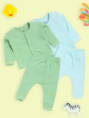 Combo of 2 Infant Sets: Pastel Blue & Green Infant Set