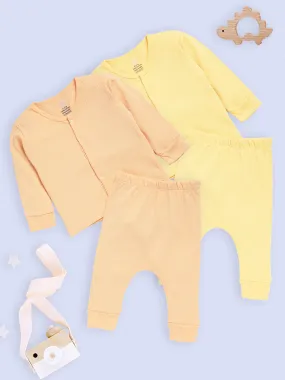 Combo of 2 Infant Sets: Pastel Yellow & Pastel Orange Infant Set