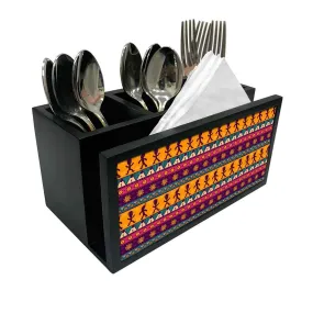 Cutlery Tissue Holder Napkin Stand -  Mexcian Ethnic Design