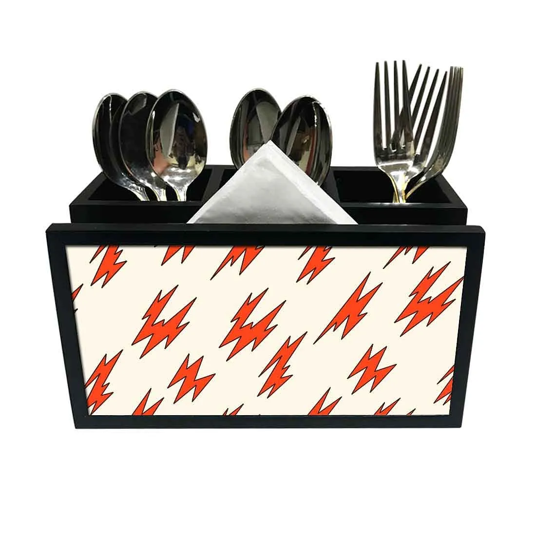 Cutlery Tissue Holder Napkin Stand -  Orange Thunder