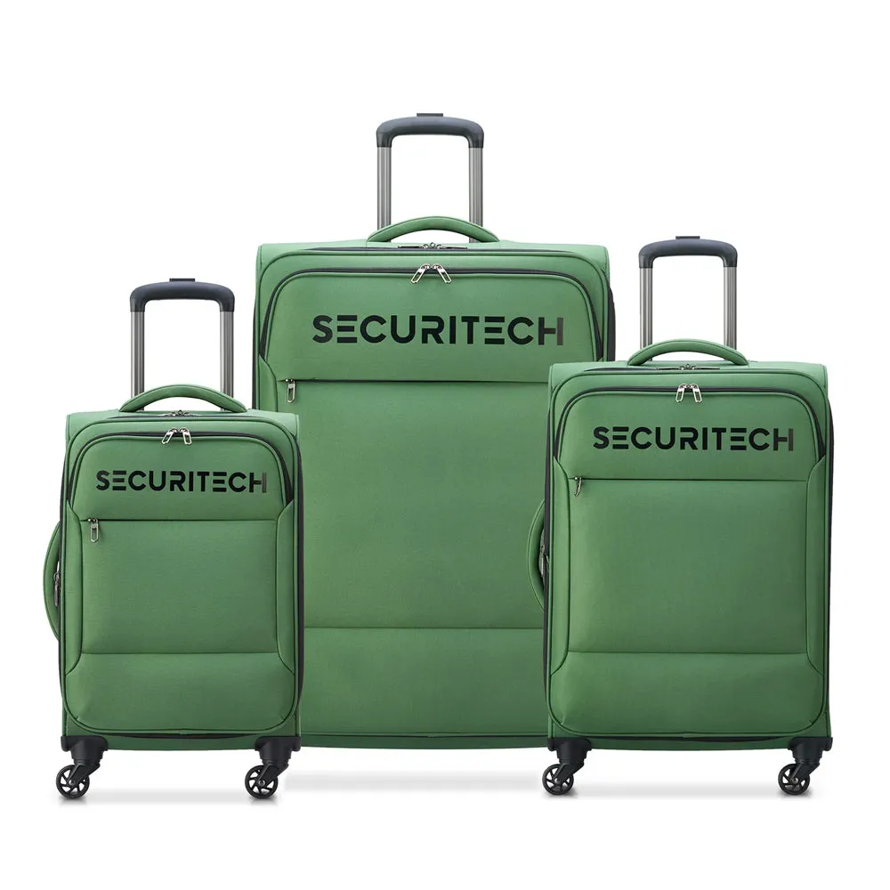 Delsey Paris Securitech Vanguard DY40038 55cm 4 Double Wheels Expandable Cabin Soft Trolley Case - Black