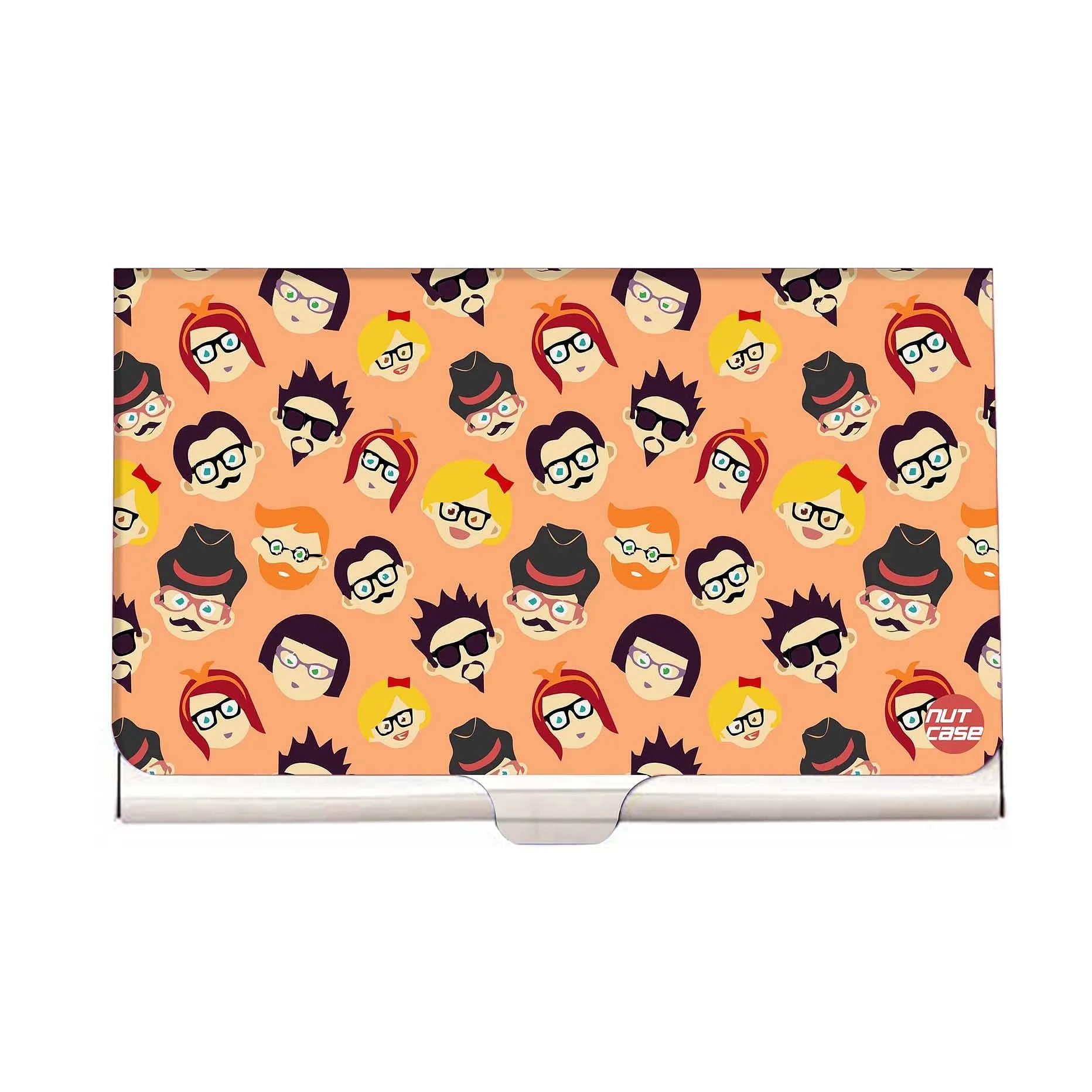 Designer Visiting Card Holder Nutcase - Hipster People