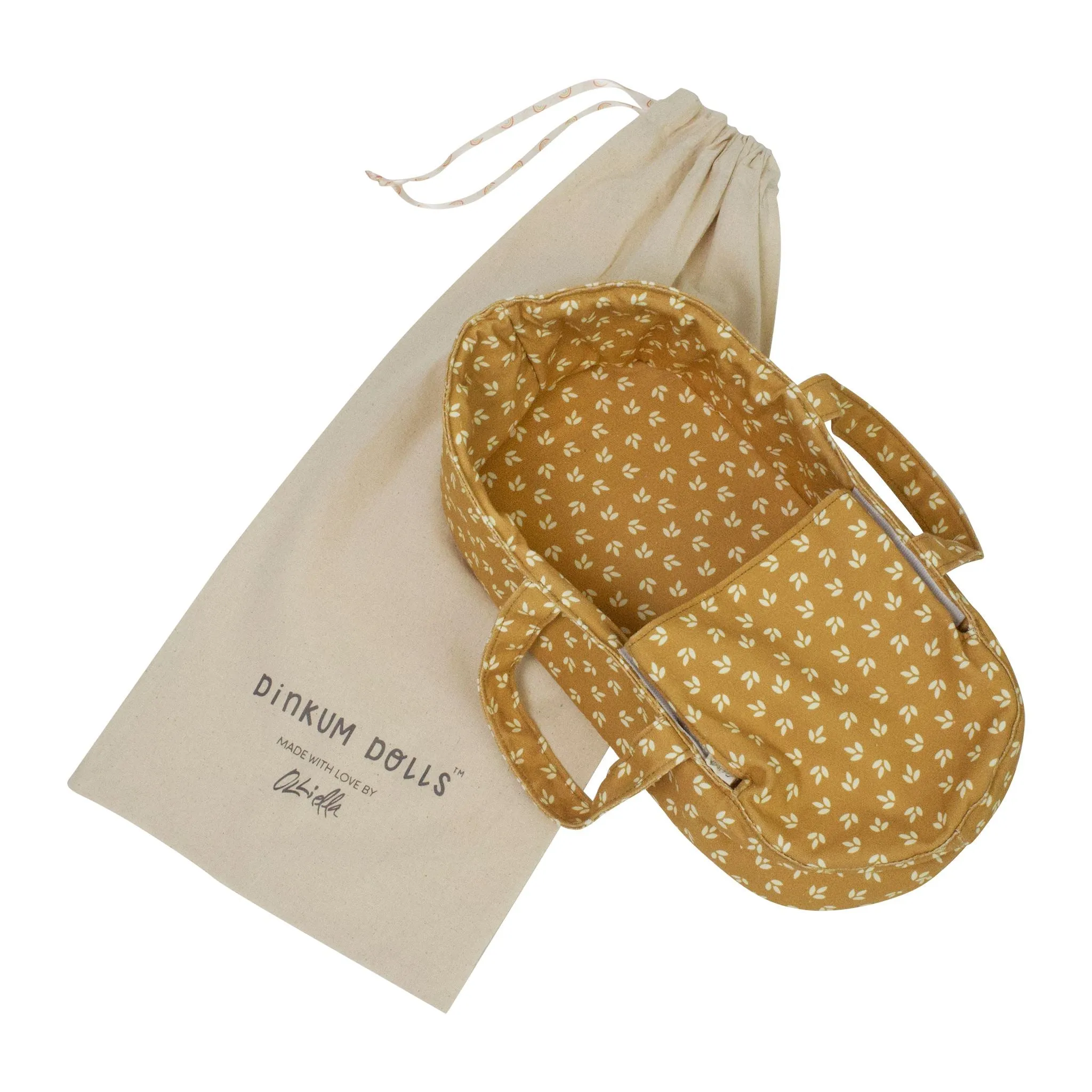 Dinkum Doll Carry Cot | Leaf
