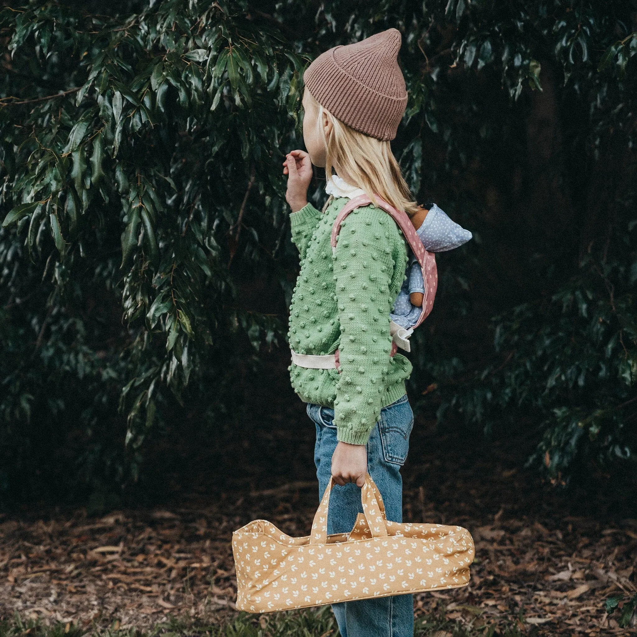 Dinkum Doll Carry Cot | Leaf