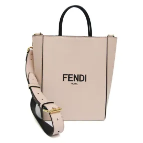 Fendi Logo Shopper  Leather Shoulder Bag ()