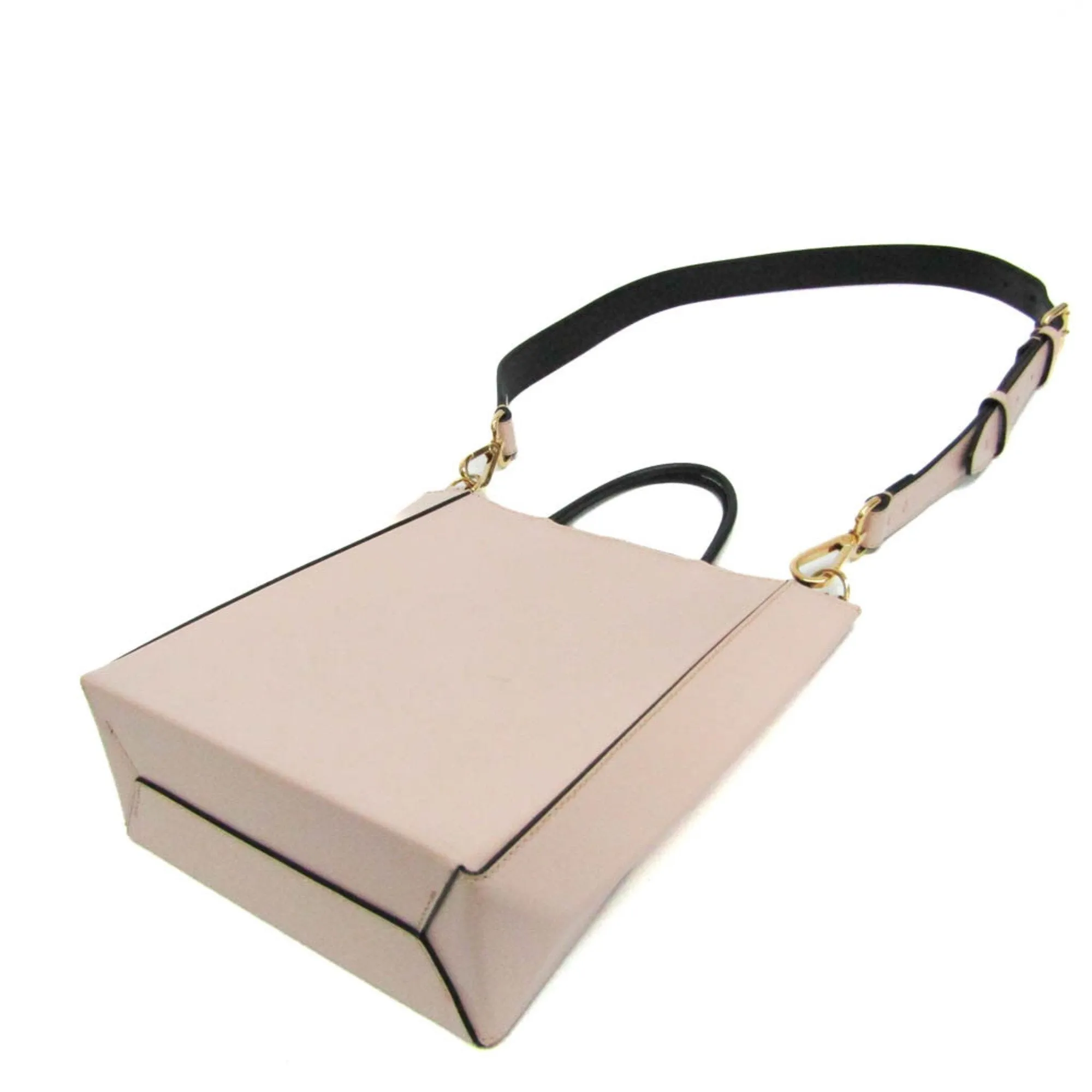 Fendi Logo Shopper  Leather Shoulder Bag ()