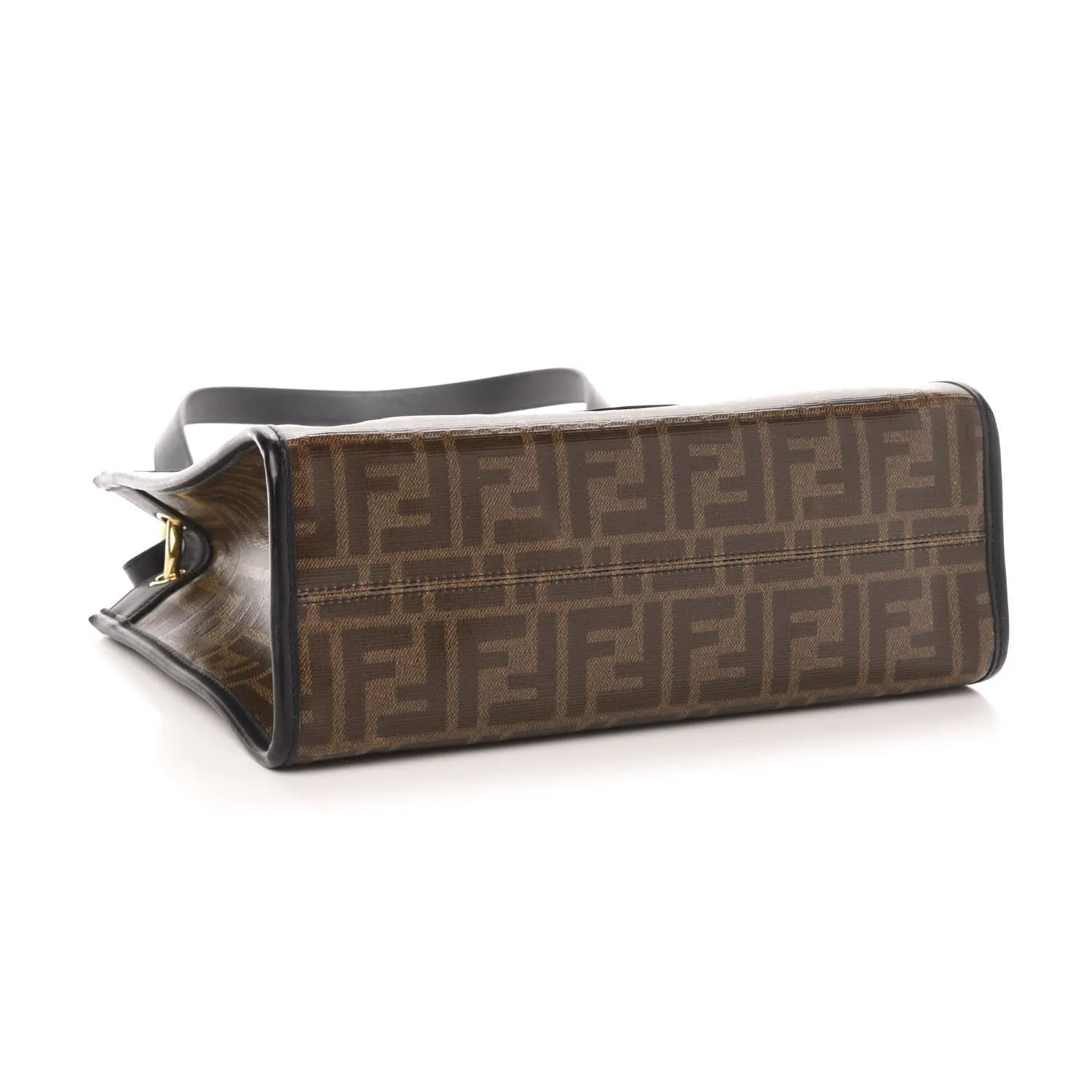 Fendi Runaway Glazed Canvas 1974 FF Stamp Small Shoulder Bag 8BH353