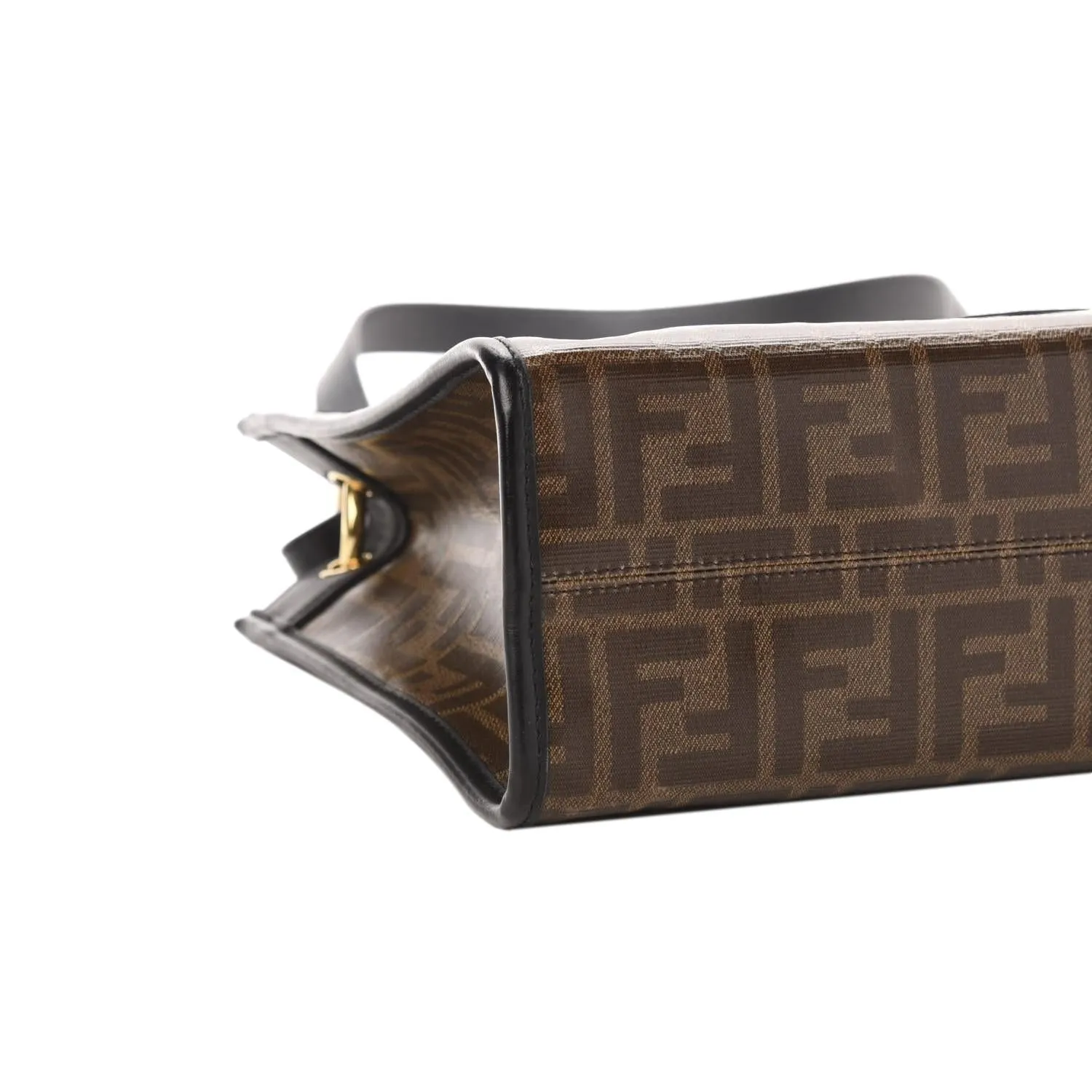 Fendi Runaway Glazed Canvas 1974 FF Stamp Small Shoulder Bag 8BH353