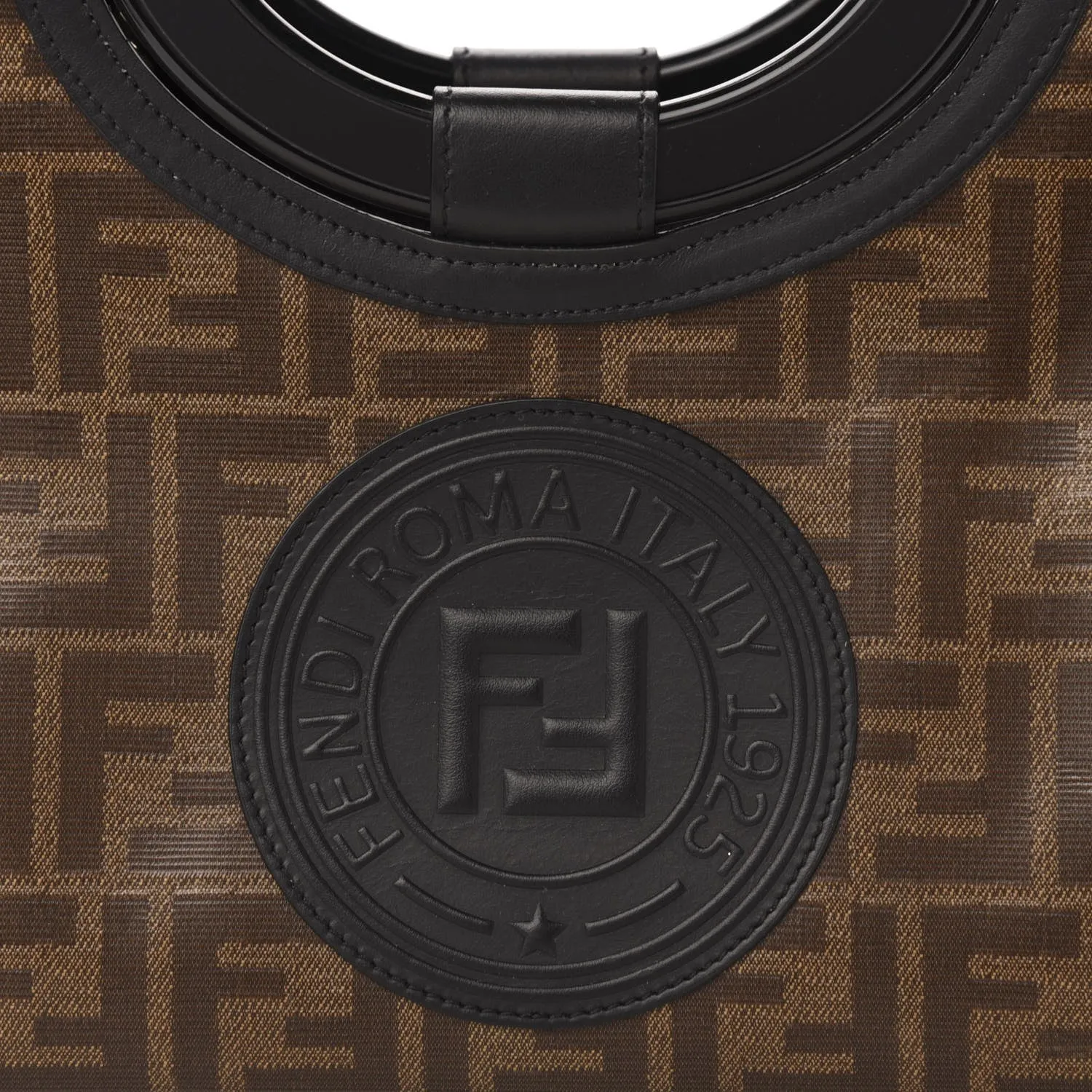 Fendi Runaway Glazed Canvas 1974 FF Stamp Small Shoulder Bag 8BH353
