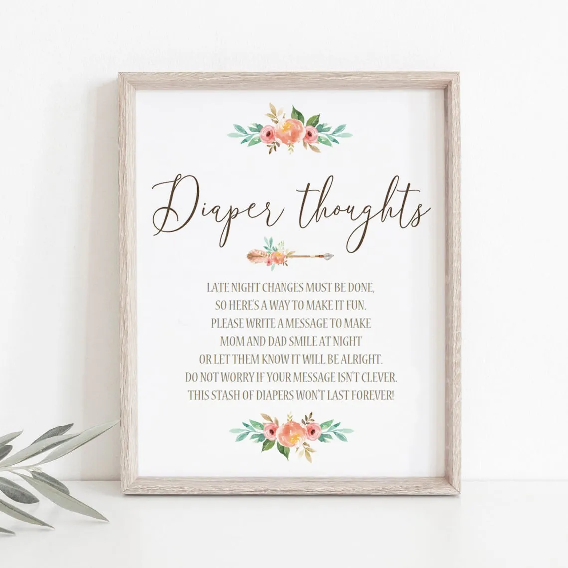 Funny Baby Shower Activity Diaper Thoughts Printable