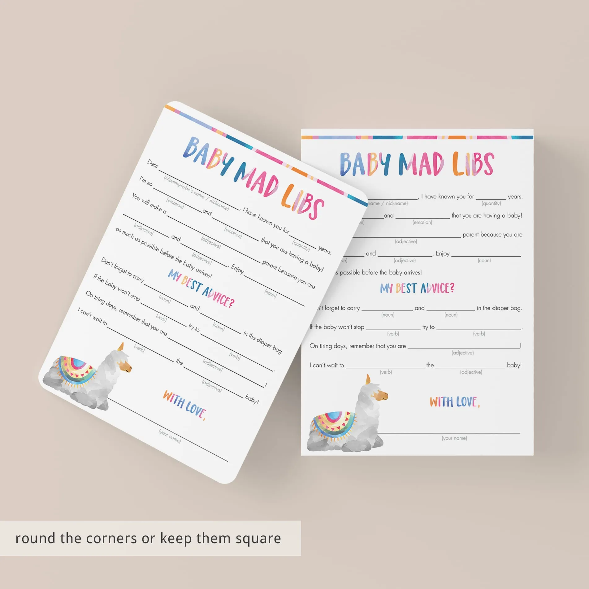 Funny Baby Shower Game Mad Libs Printable