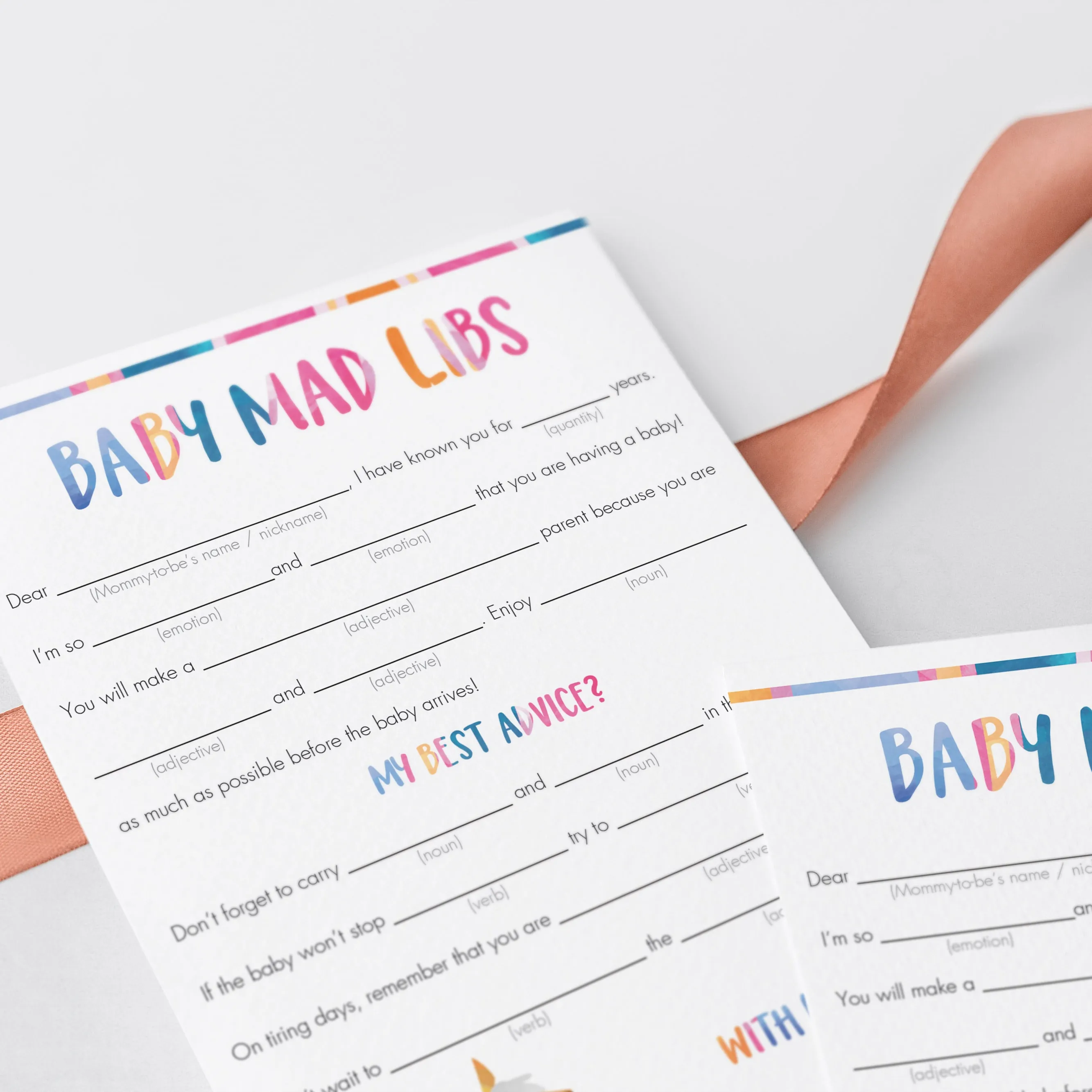 Funny Baby Shower Game Mad Libs Printable
