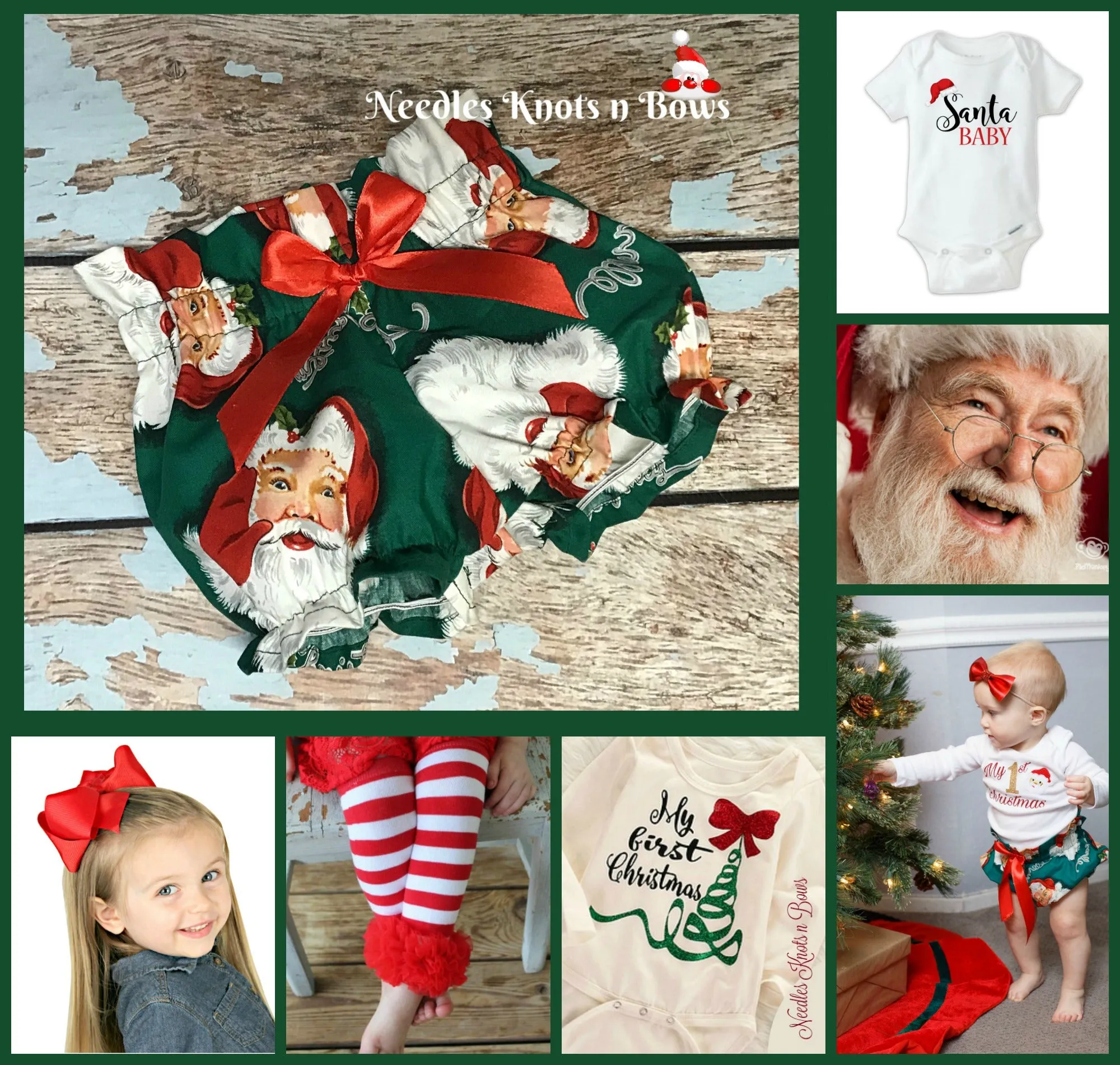 Girls Santa Claus Christmas Bloomers